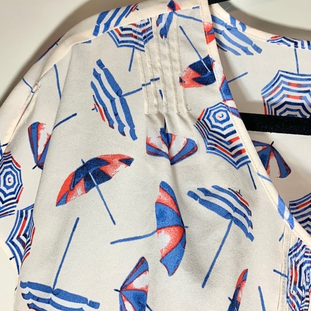 Talbots Plus Beach Umbrella Flutter Sleeve Blouse - image 6